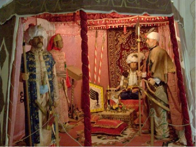 Reconstructed scene in the SzigetvÃ¡r museum Suleyman the Great